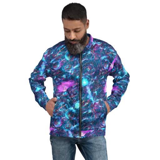 Celestial Circuitry on a Bomber Jacket