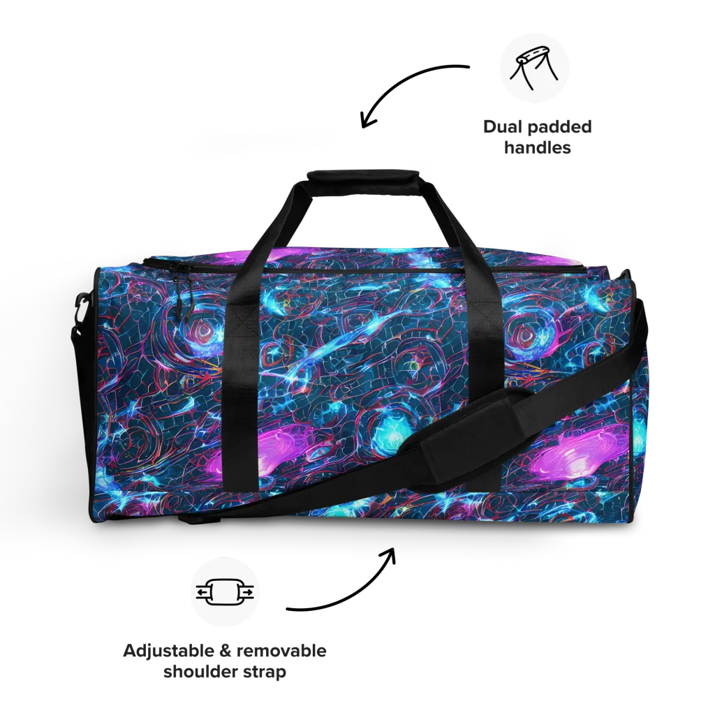 Celestial Circuitry on Duffle Bag — Front