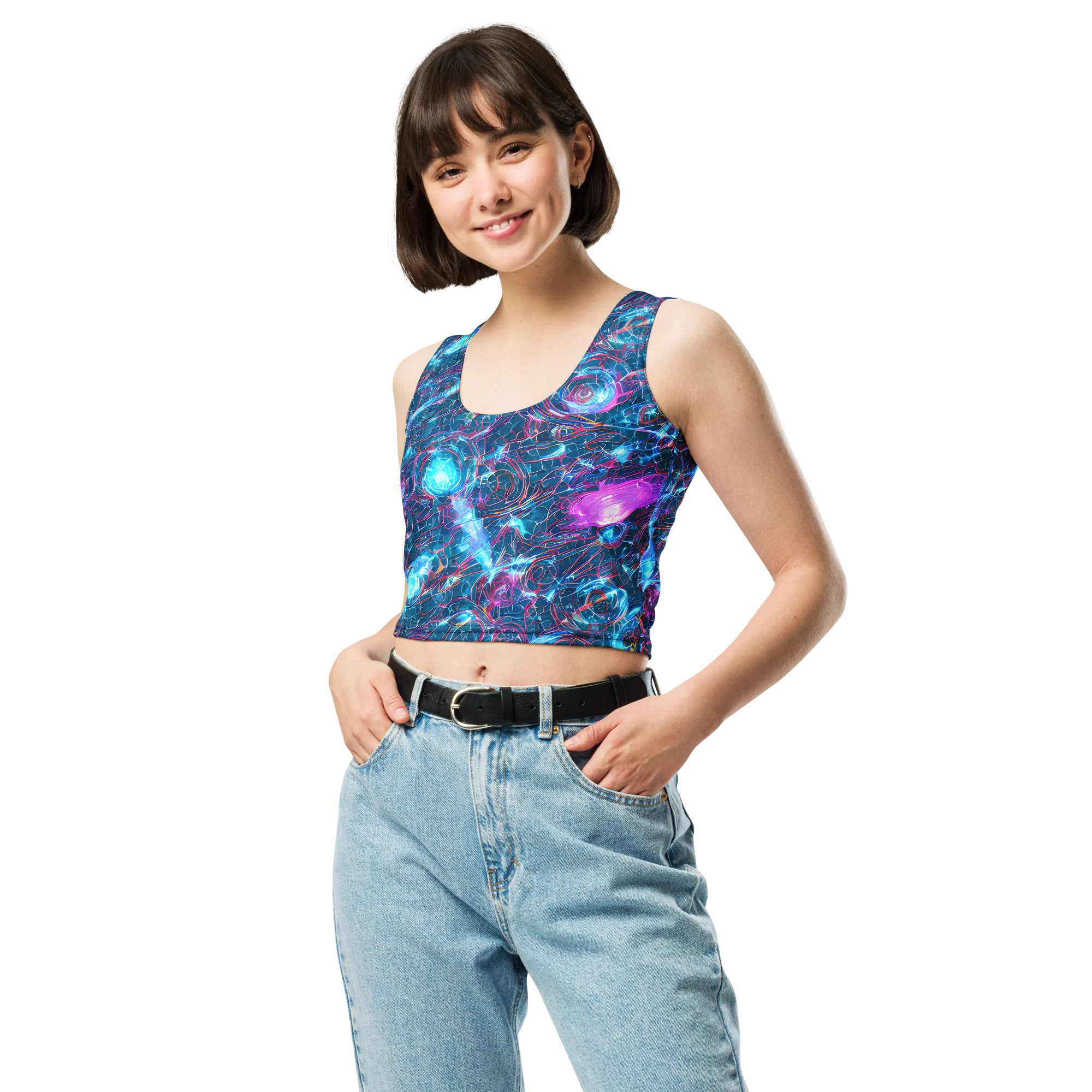 Celestial Circuitry on Crop Top — Front