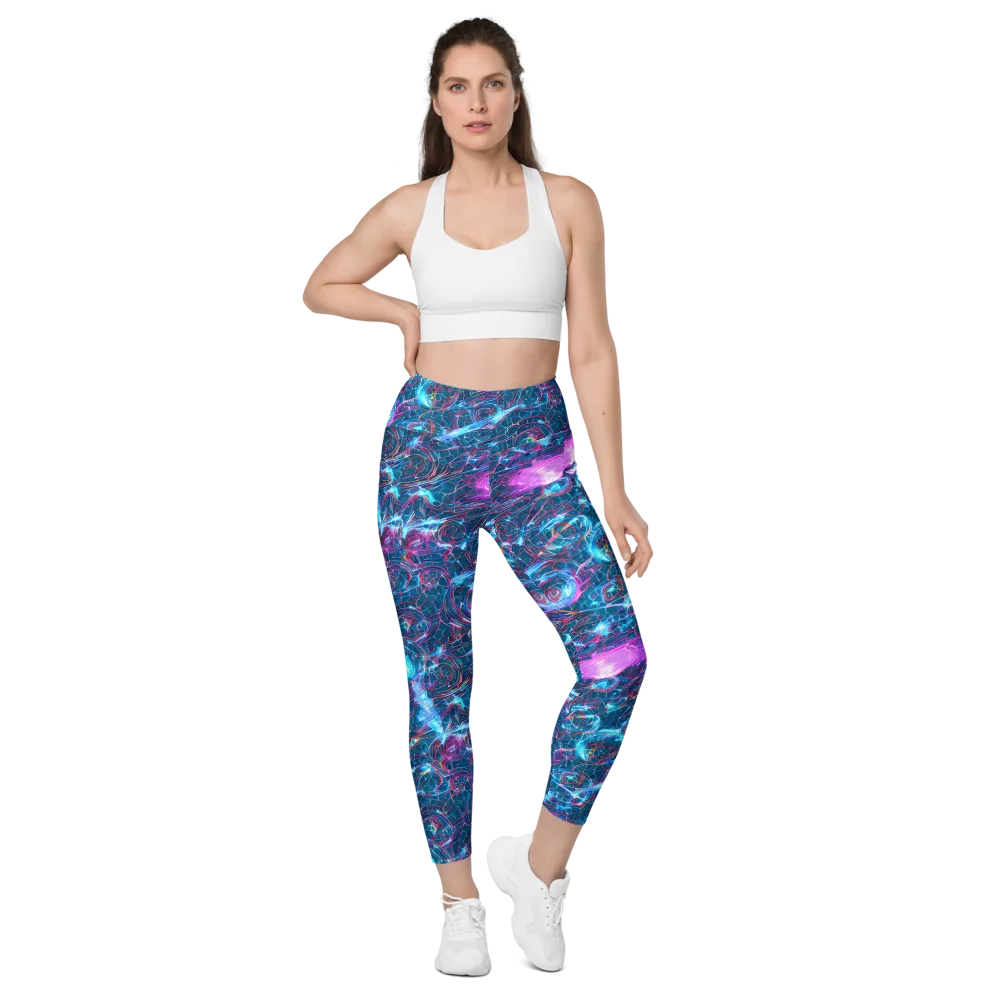 Celestial Circuitry on Leggings with Pockets — Front