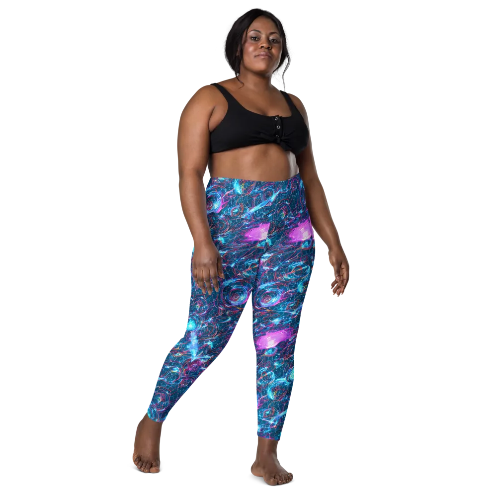 Celestial Circuitry on Leggings with Pockets — Front