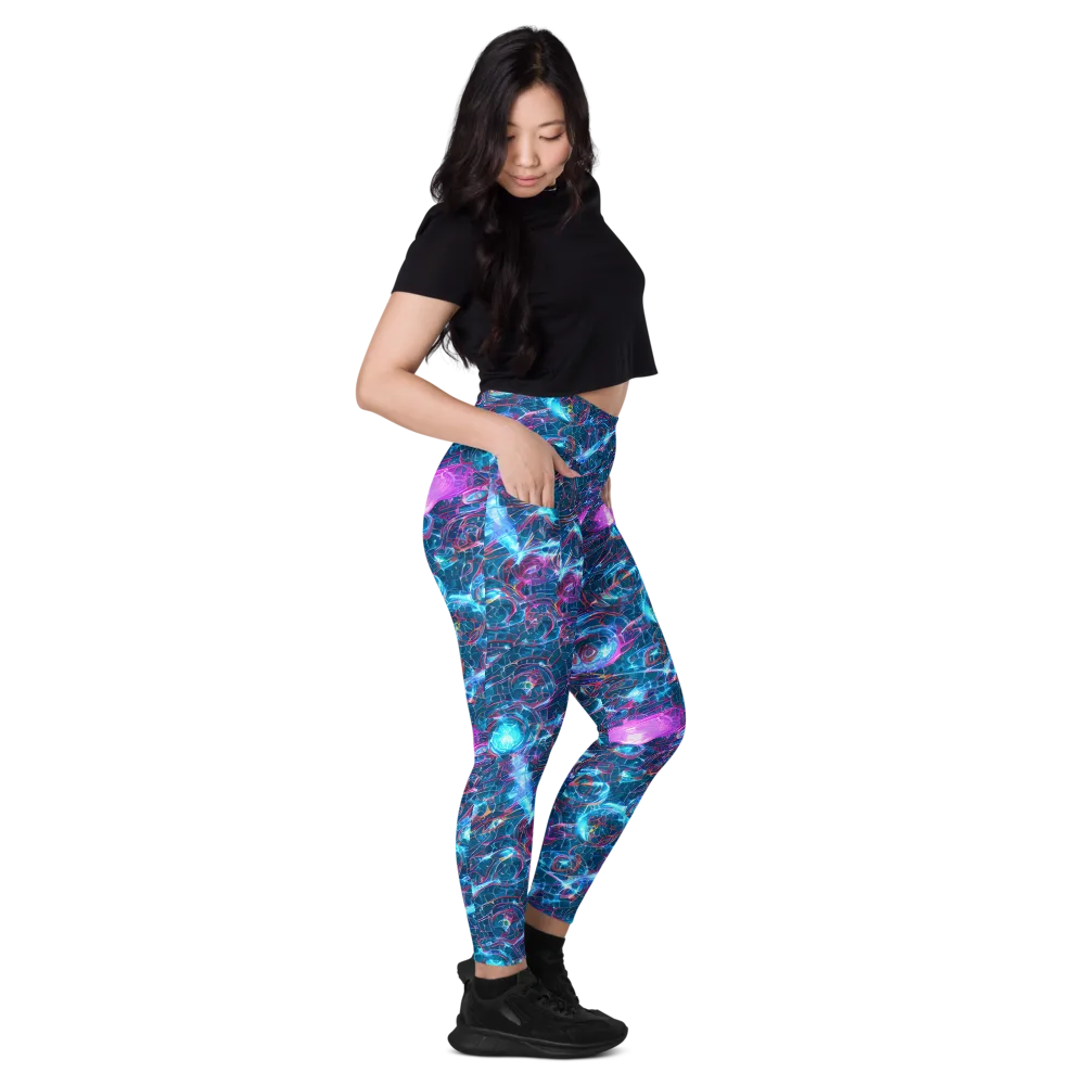 Celestial Circuitry on Leggings with Pockets — Right
