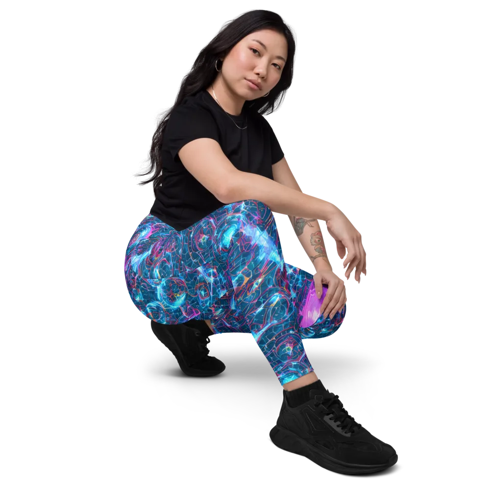 Celestial Circuitry on Leggings with Pockets — Right Front