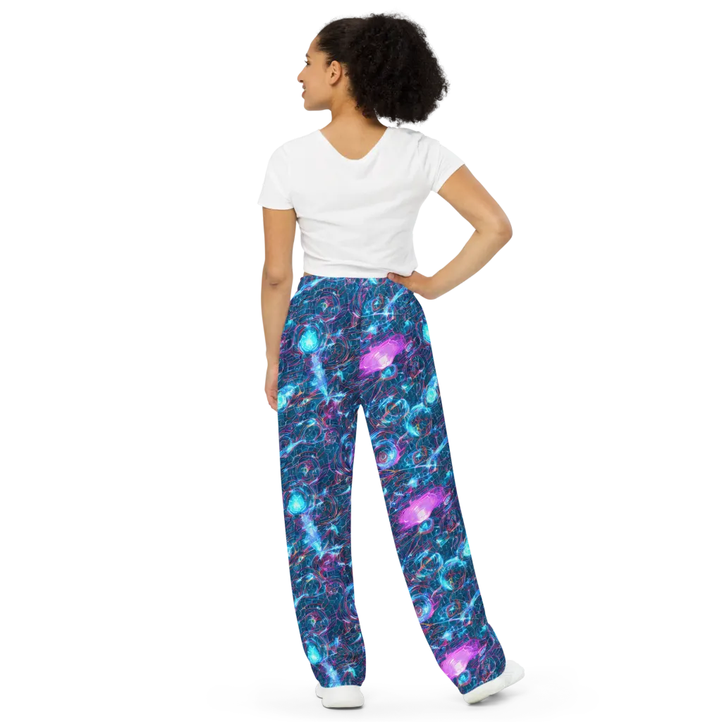 Celestial Circuitry on Wide-Leg Pants — Back