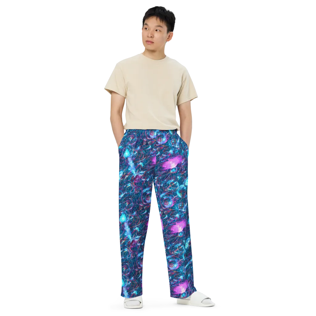 Celestial Circuitry on Wide-Leg Pants — Front