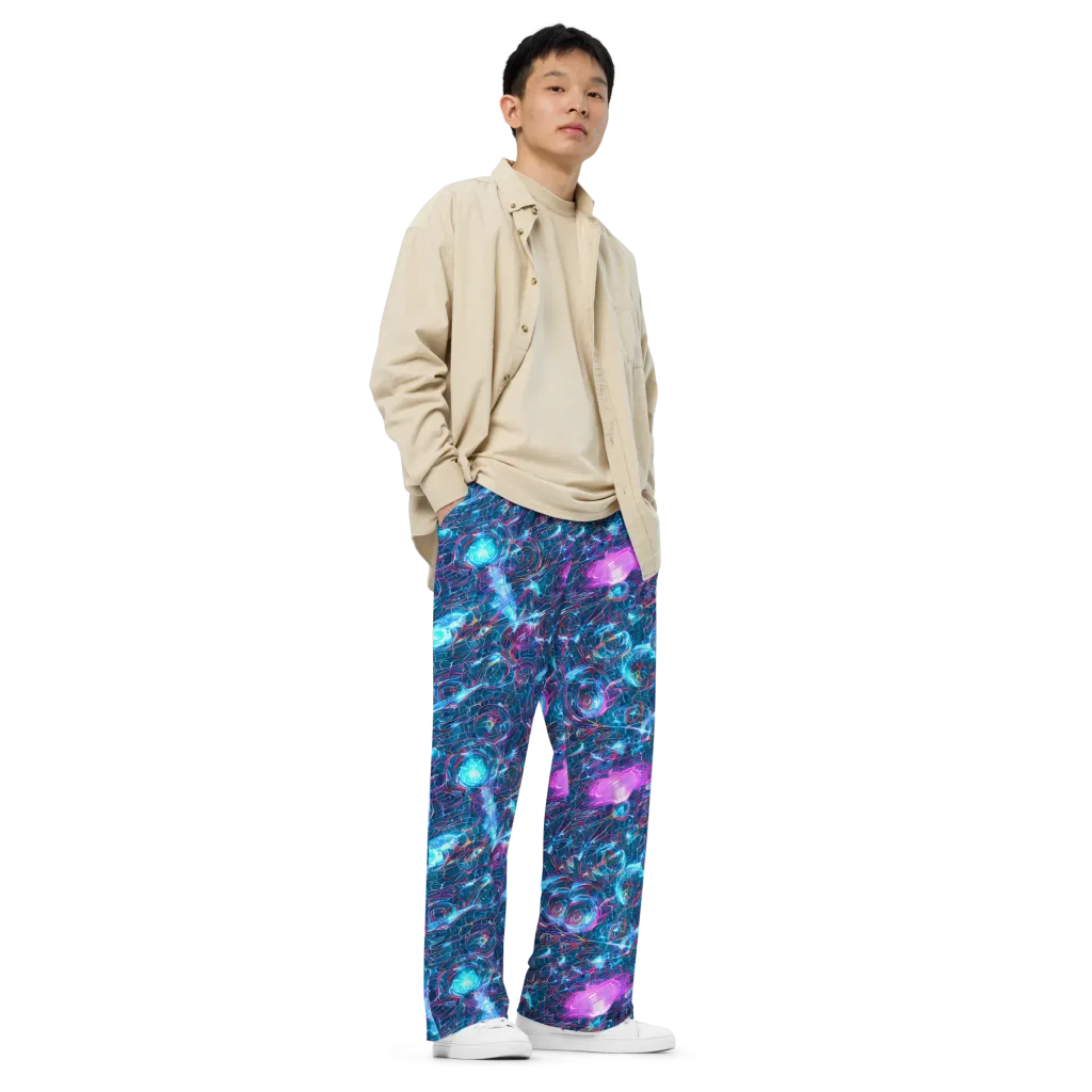 Celestial Circuitry on Wide-Leg Pants — Right Front
