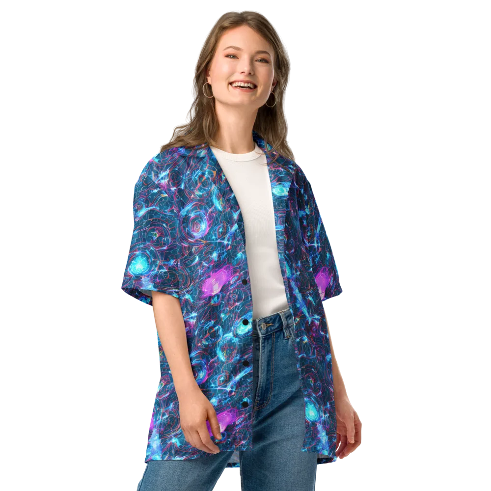 Celestial Circuitry on Button Shirt — Front