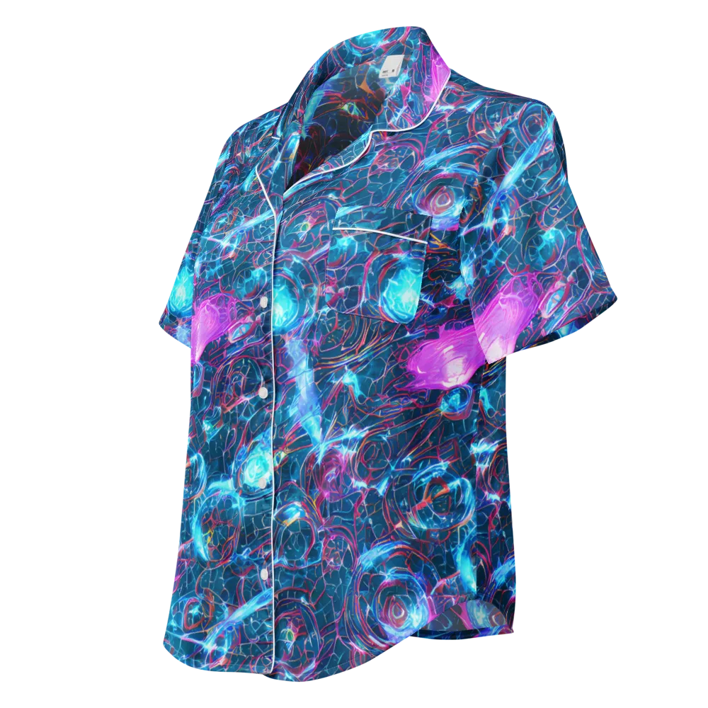 Celestial Circuitry on Women's Short Sleeve Pajama Top — Left Front