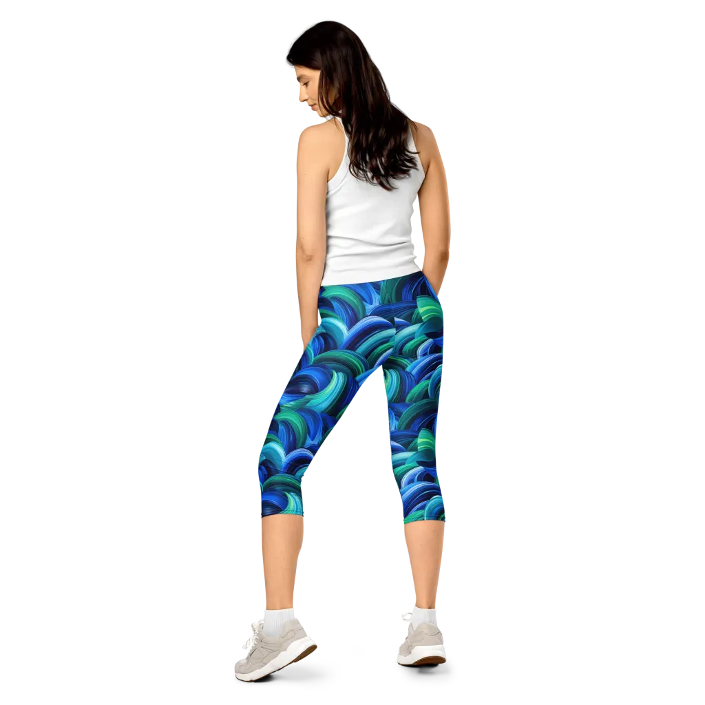 Emerald Surge on Capri Leggings — Back
