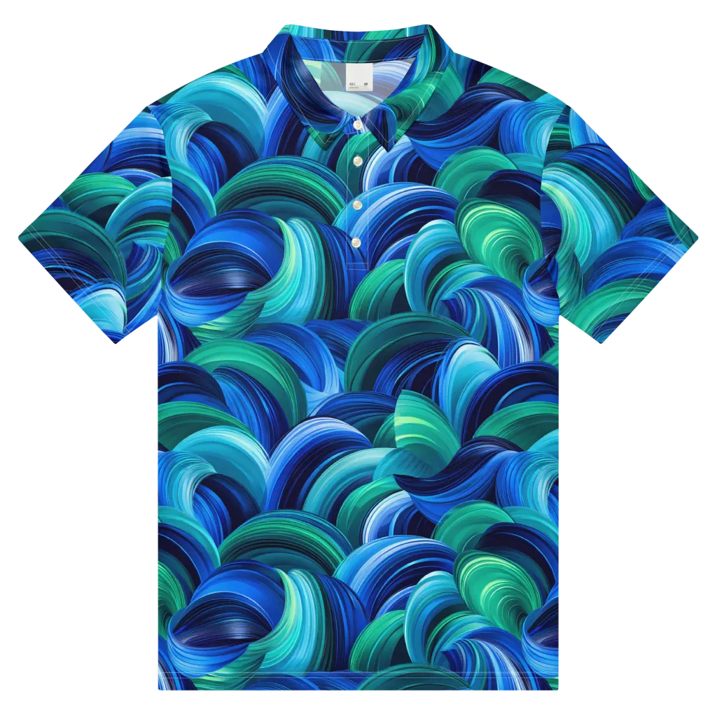 Emerald Surge on Men's Slim Fit Polo Shirt — Front