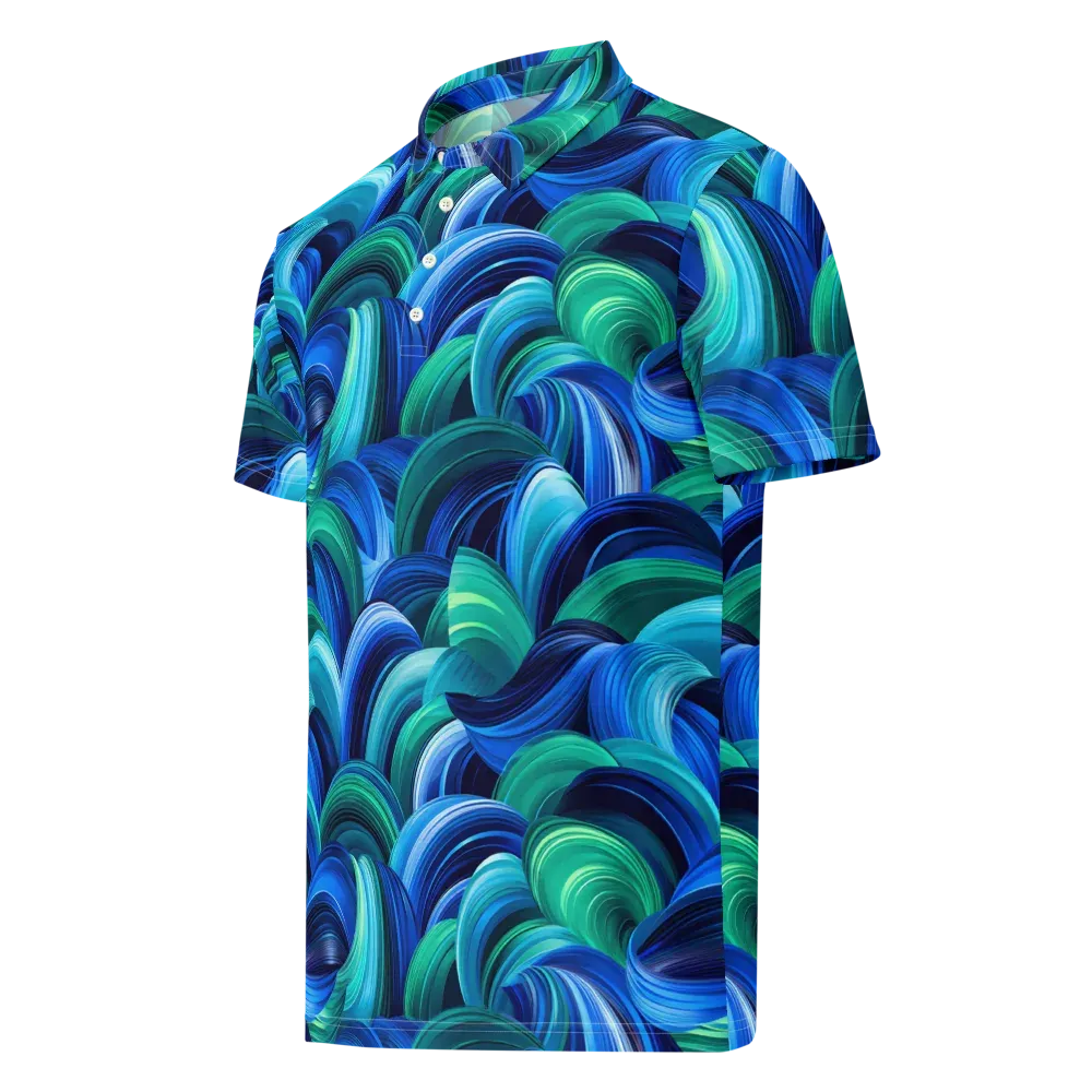 Emerald Surge on Men's Slim Fit Polo Shirt — Left Front