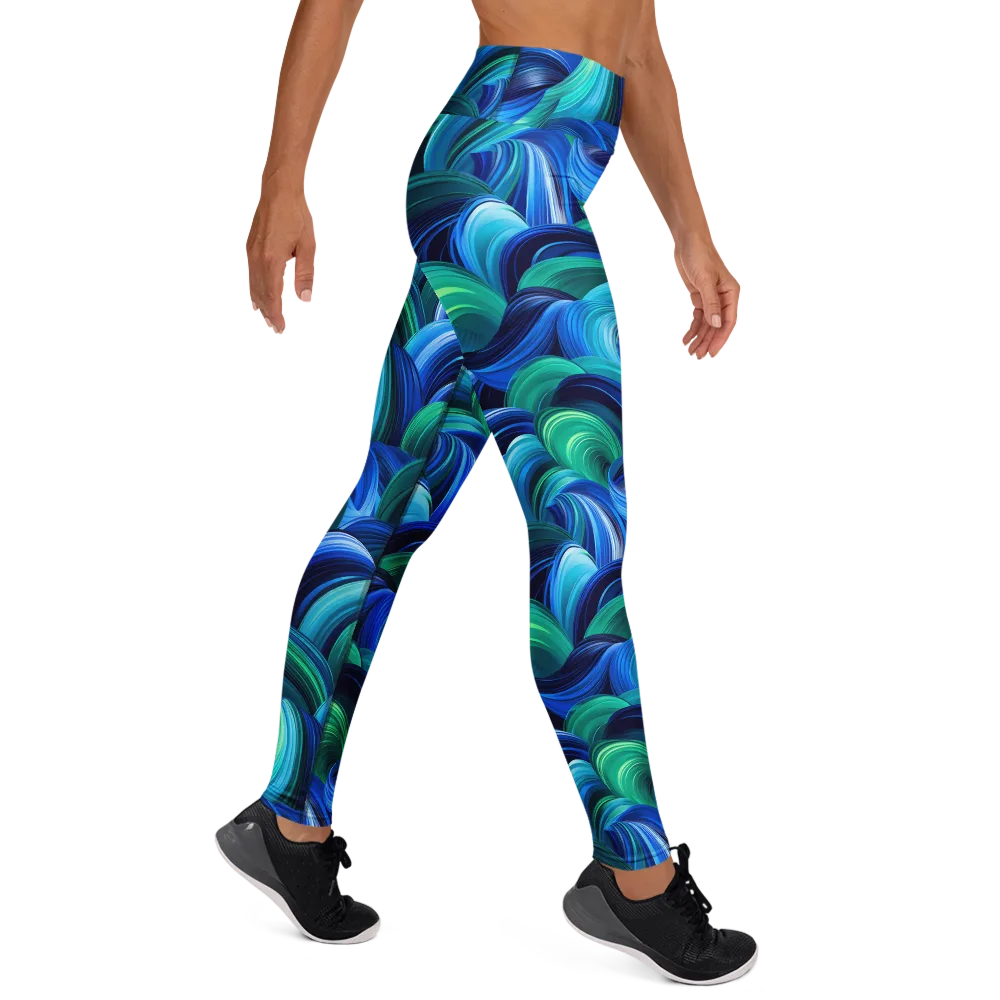 Emerald Surge on Yoga Leggings — Right