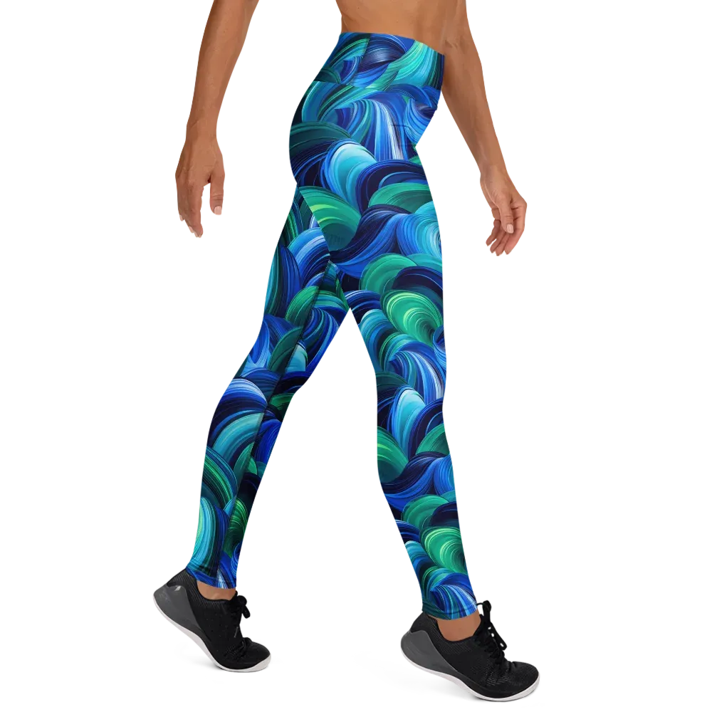 Emerald Surge on Yoga Leggings — Right