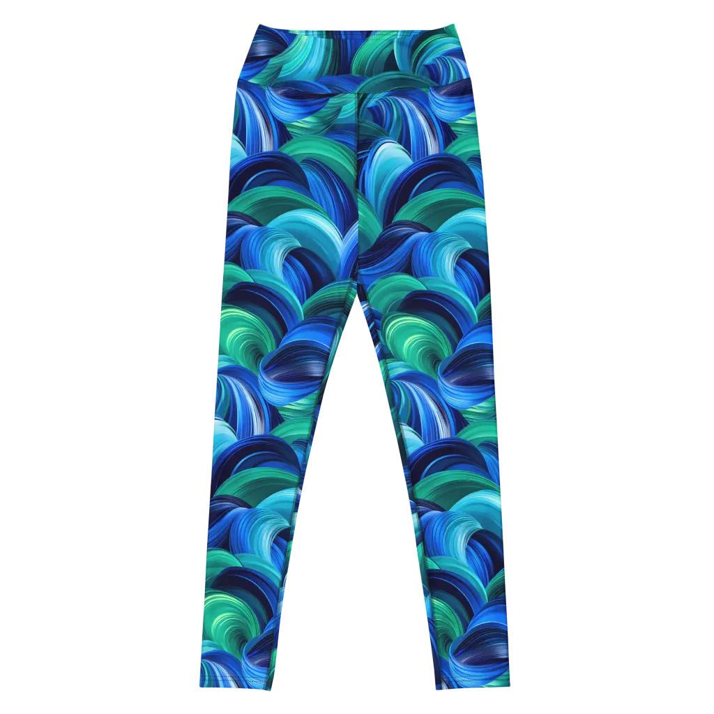 Emerald Surge on Yoga Leggings — Front