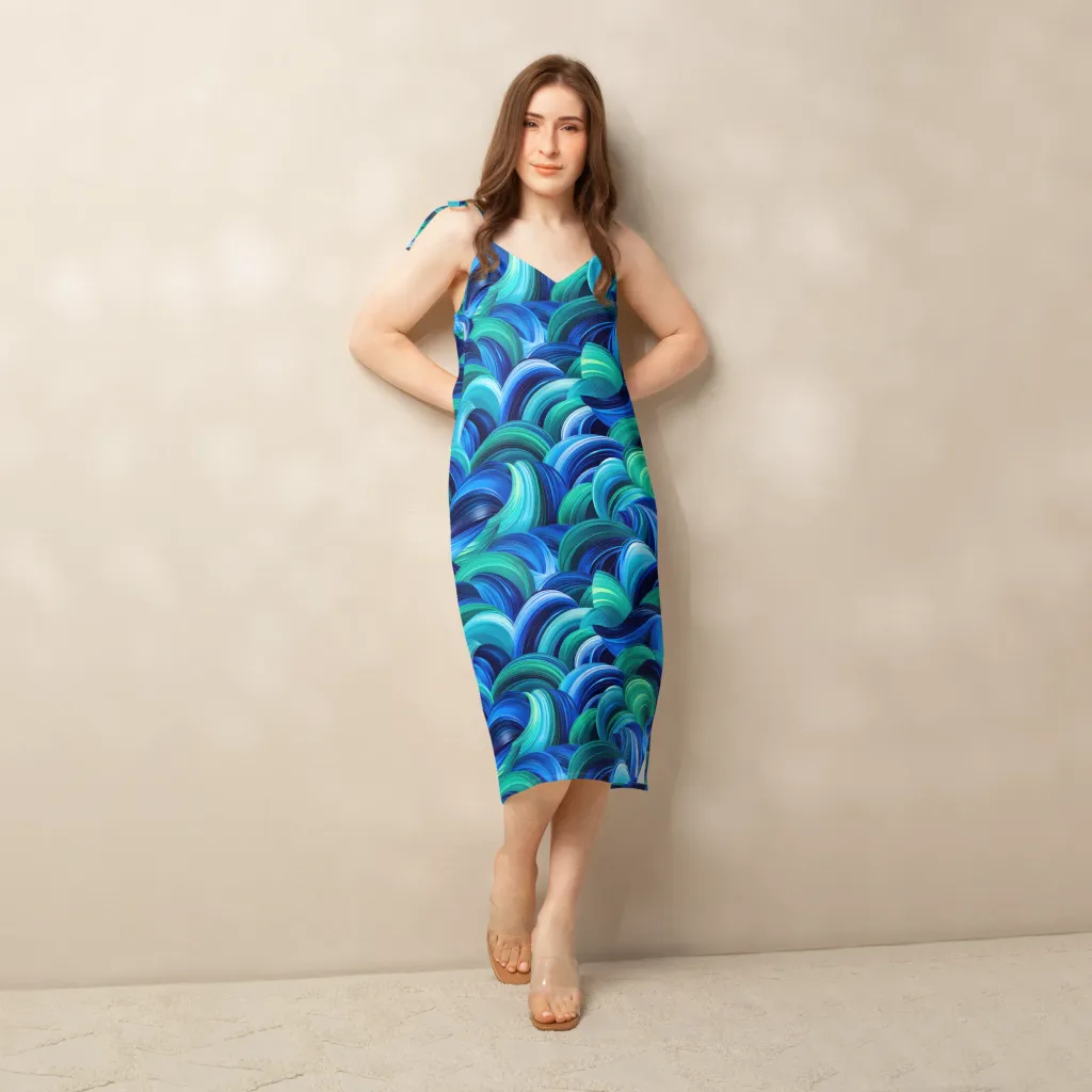 Emerald Surge on Slip Dress — Front