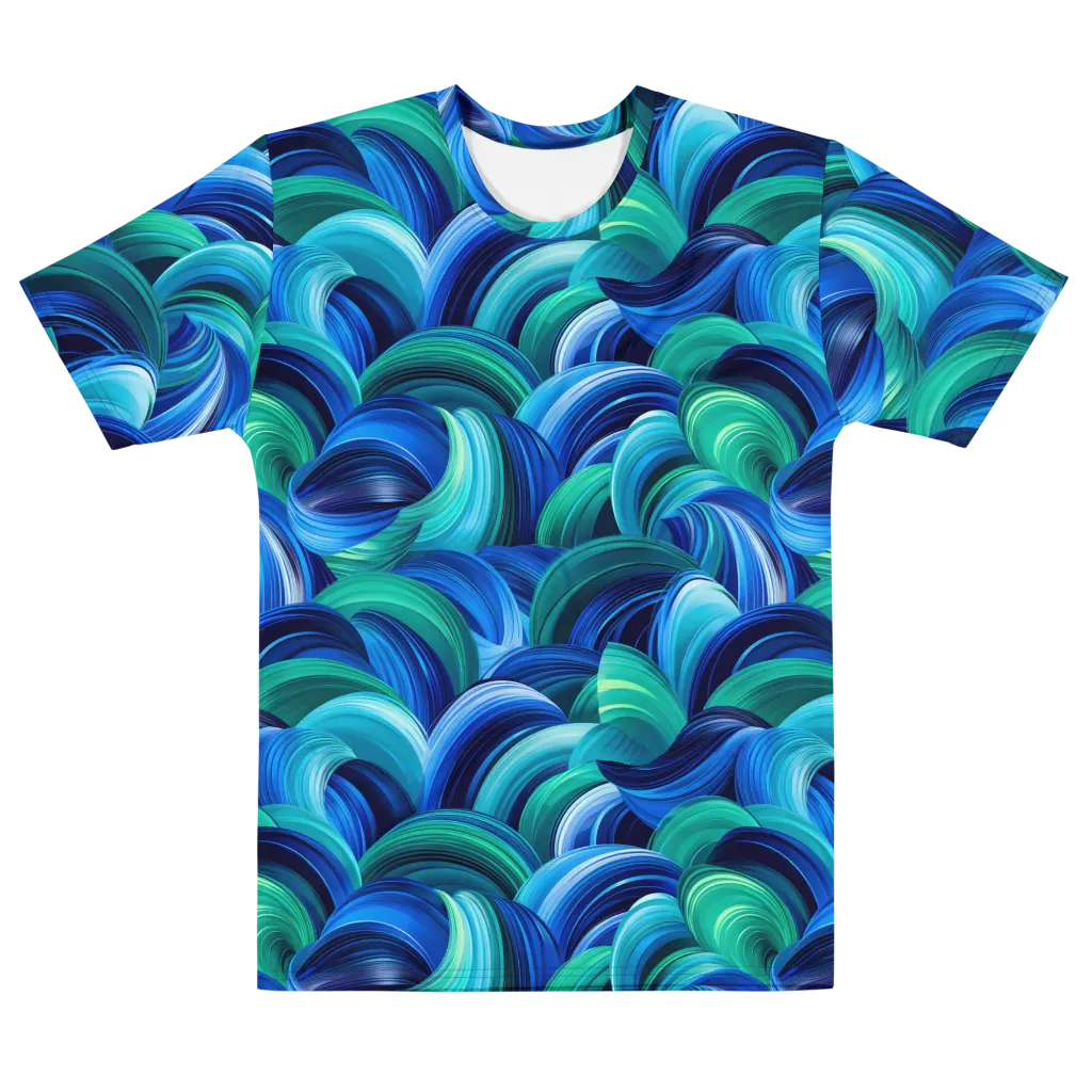 Emerald Surge on Men's Cotton Crew Neck T-Shirt — Front