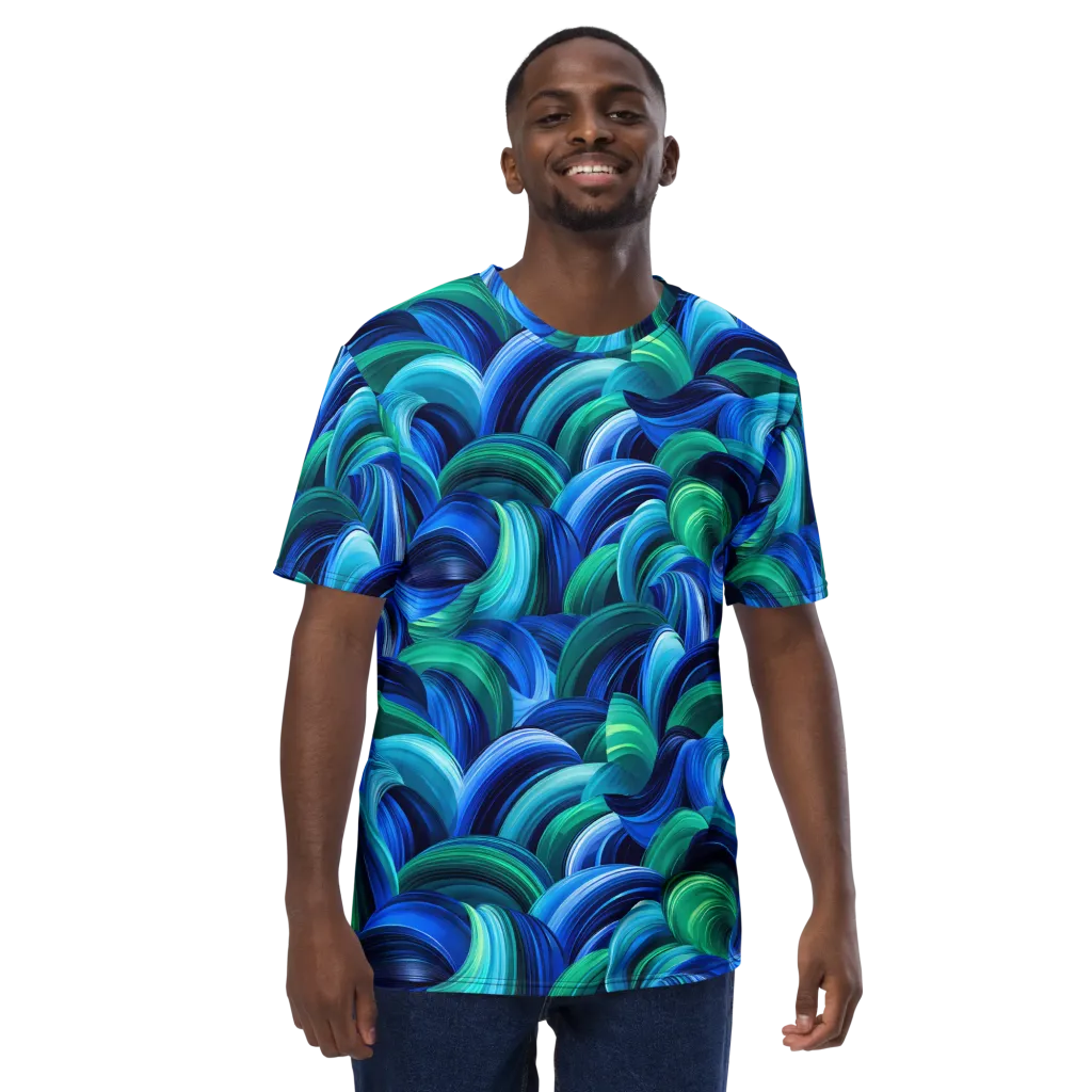 Emerald Surge on Men's Crew Neck T-Shirt — Front