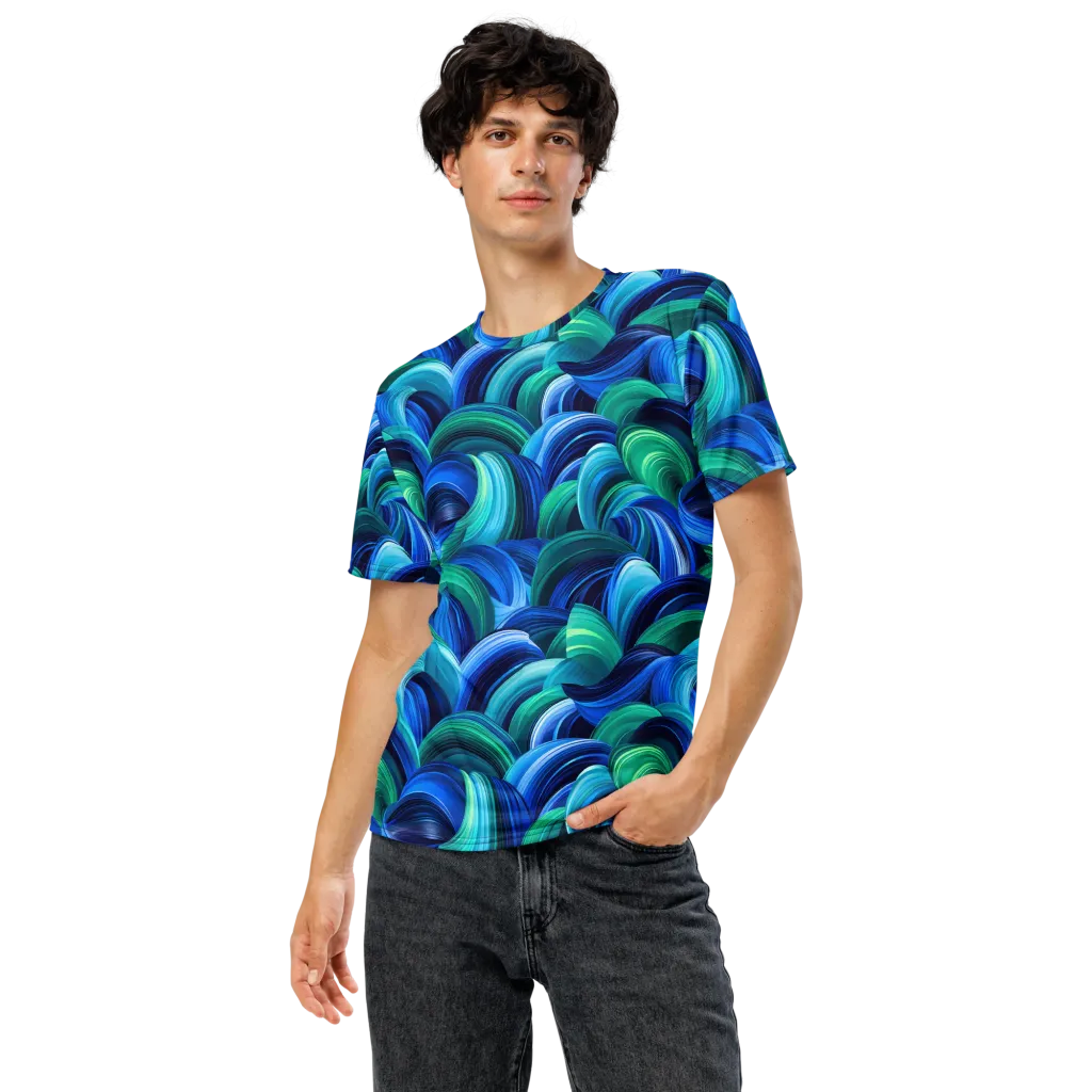 Emerald Surge on Men's Crew Neck T-Shirt — Front