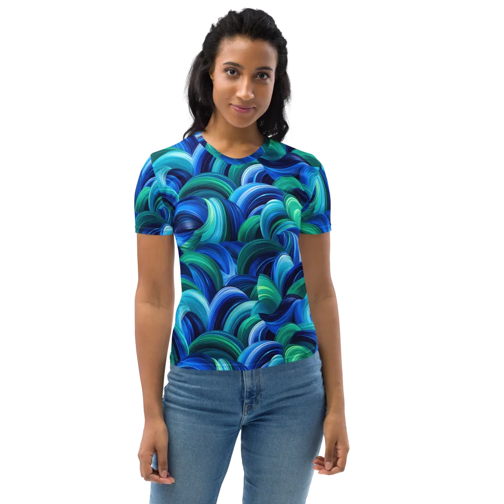 Emerald Surge on Women's Crew Neck T-Shirt — Front