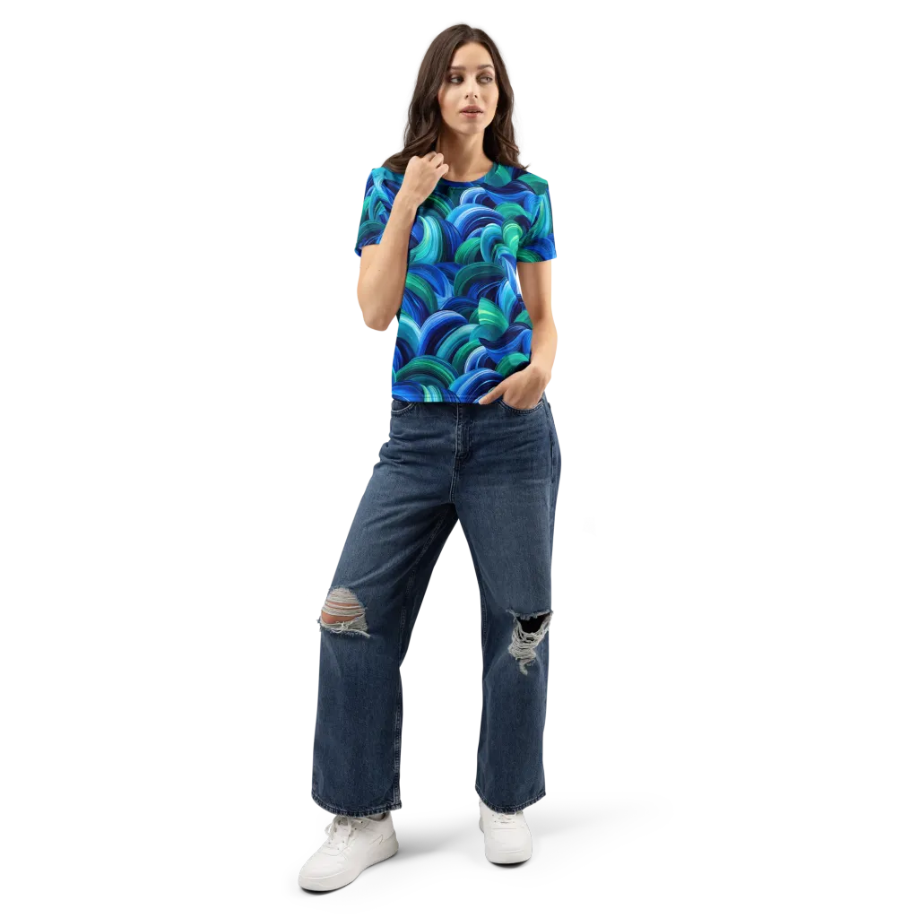 Emerald Surge on Women's Crew Neck T-Shirt — Front