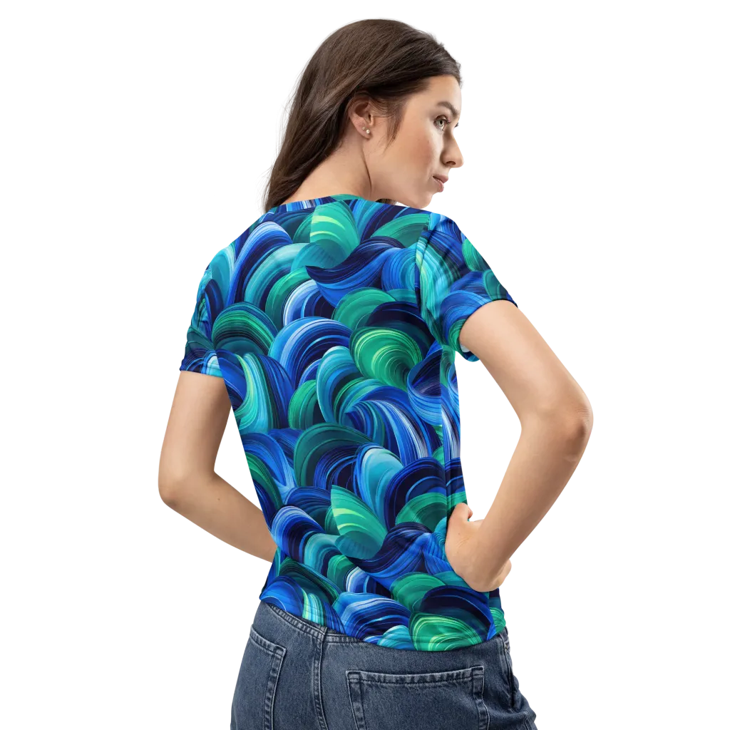 Emerald Surge on Women's Crew Neck T-Shirt — Back