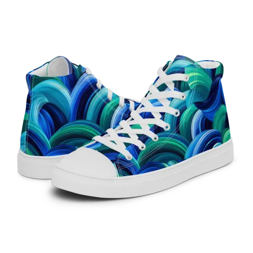 Emerald Surge on a Women's High Top Canvas Shoes
