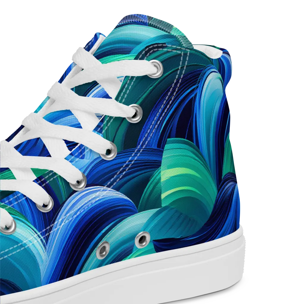 Emerald Surge on Women's High Top Canvas Shoes — Product details 2