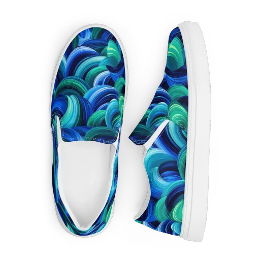 Emerald Surge on a Men's Slip-On Canvas Shoes