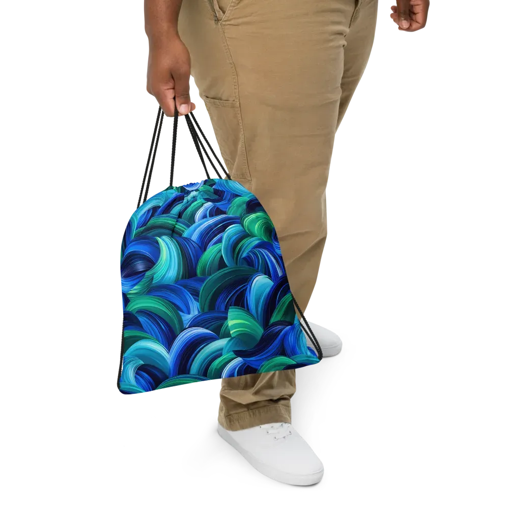 Emerald Surge on Drawstring Bag — Front
