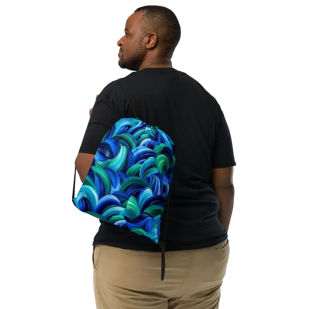 Emerald Surge on Drawstring Bag — Front