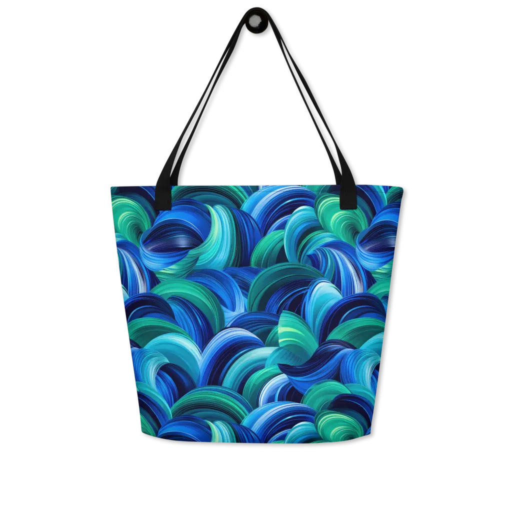 Emerald Surge on Large Tote Bag W/ Pocket — Front