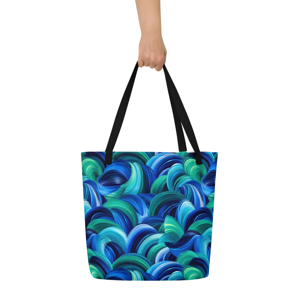 Emerald Surge on Large Tote Bag W/ Pocket — Front