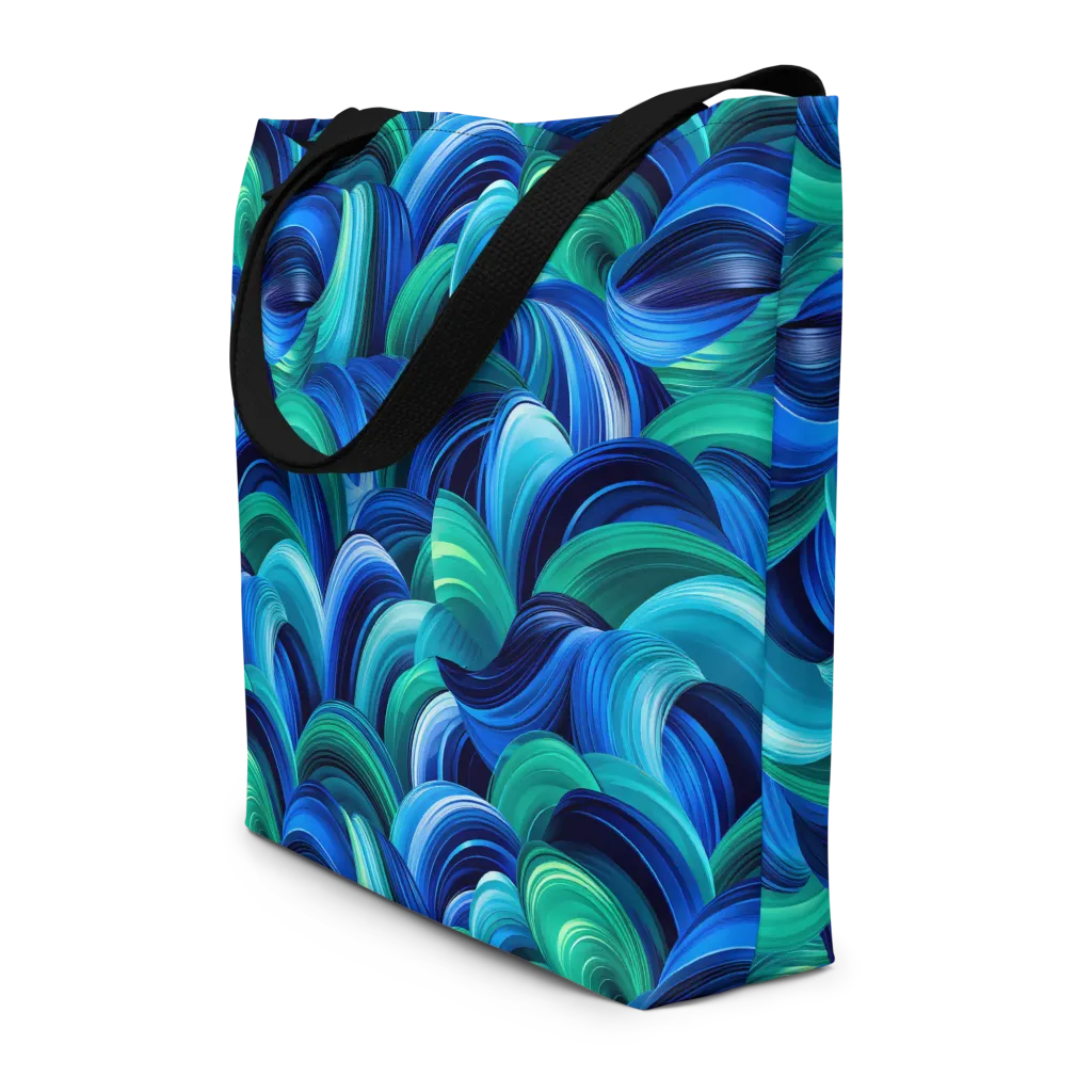 Emerald Surge on Large Tote Bag W/ Pocket — Front