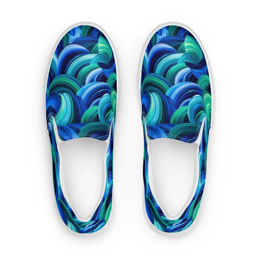 Emerald Surge on Women's Slip-On Canvas Shoes — Front