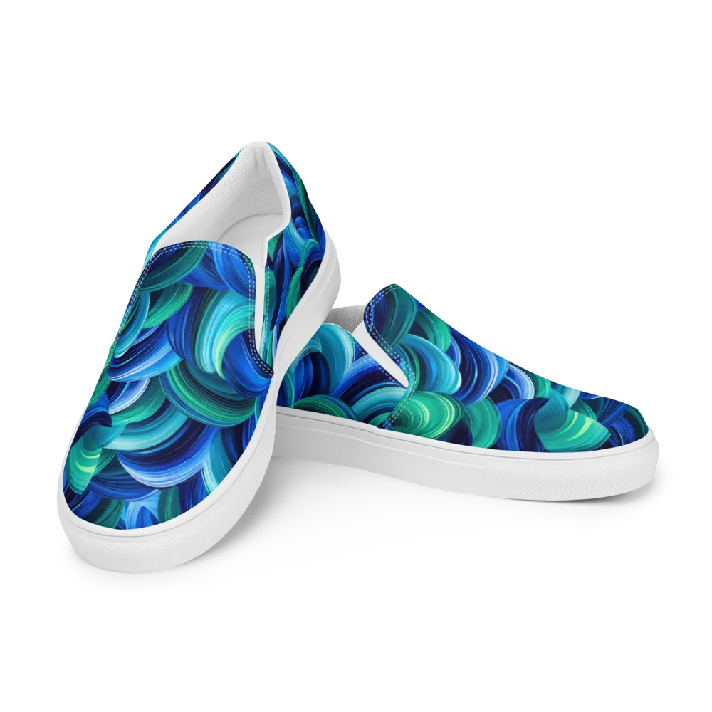 Emerald Surge on Women's Slip-On Canvas Shoes — Left Front
