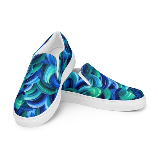 Emerald Surge on a Women's Slip-On Canvas Shoes