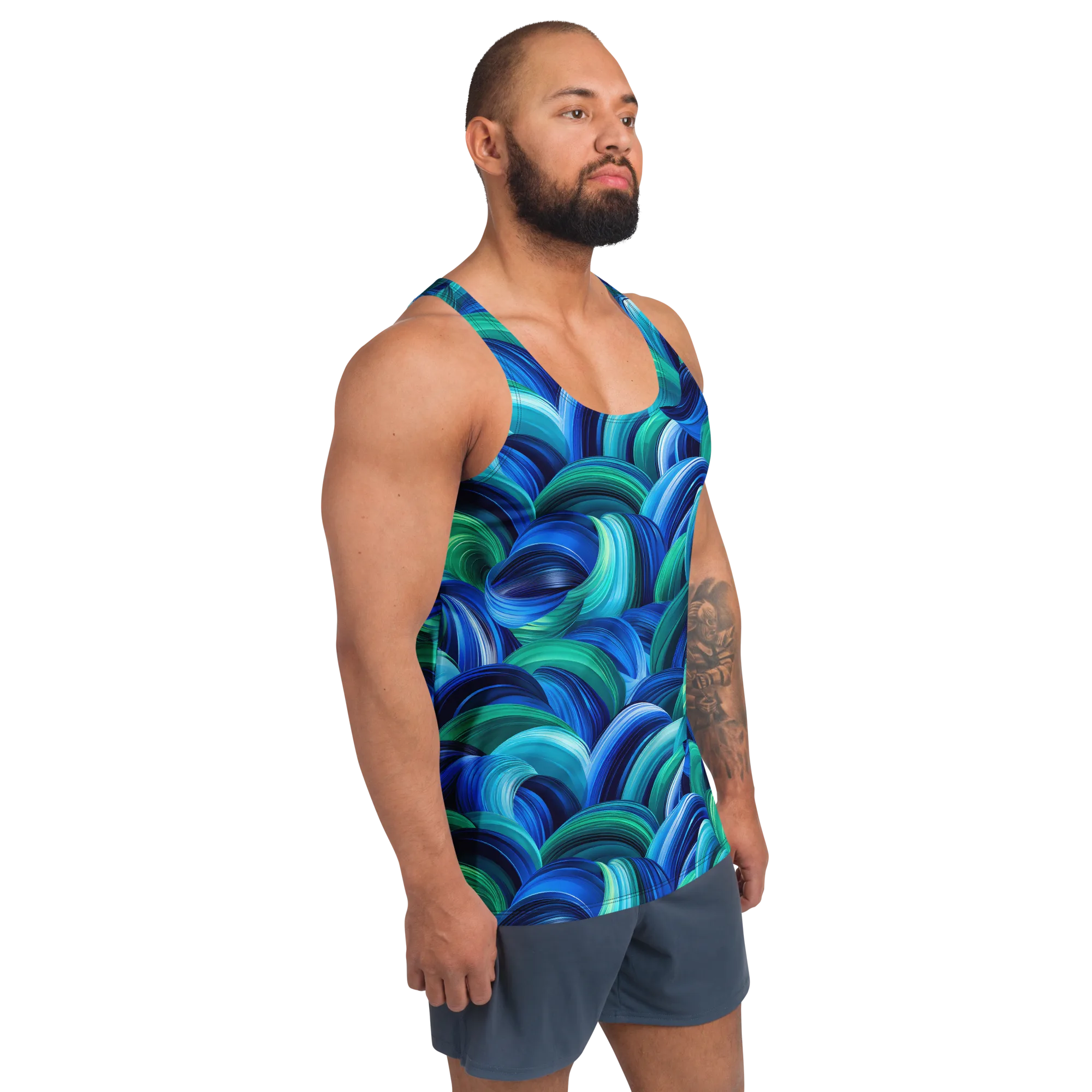 Emerald Surge on Men's Tank Top — Right Front