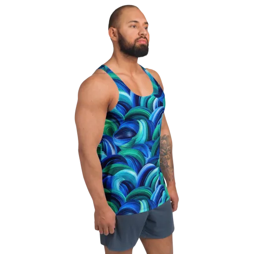 Emerald Surge on a Men's Tank Top