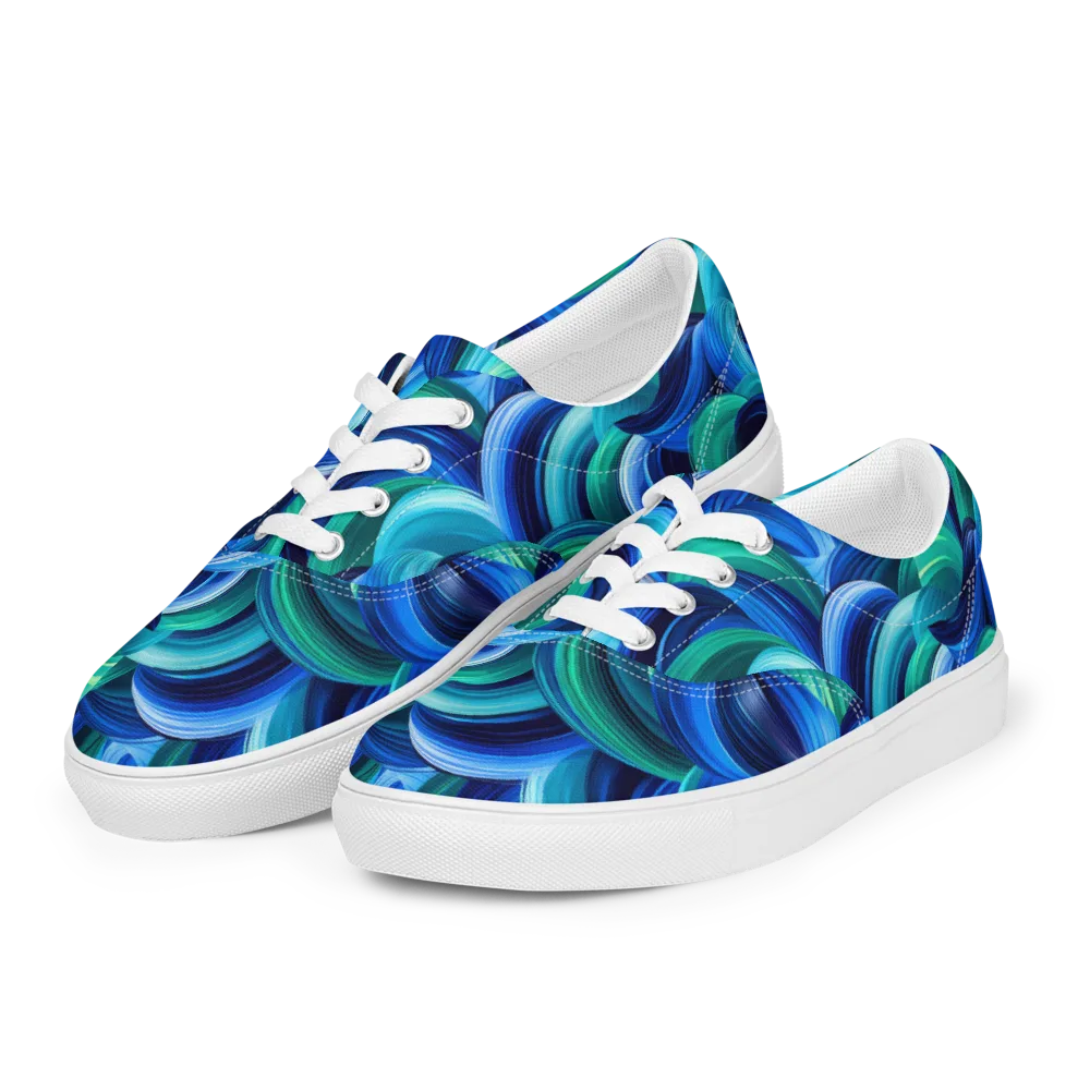 Emerald Surge on Men's Lace-Up Canvas Shoes — Left Front