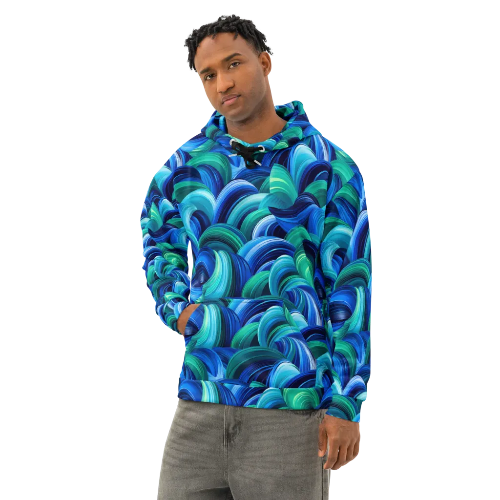 Emerald Surge on Cotton Hoodie — Left Front