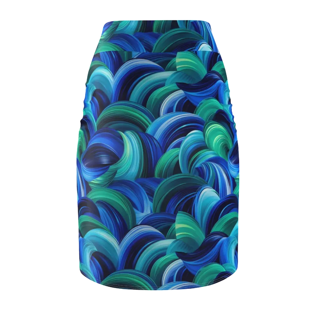 Emerald Surge on Pencil Skirt — Back