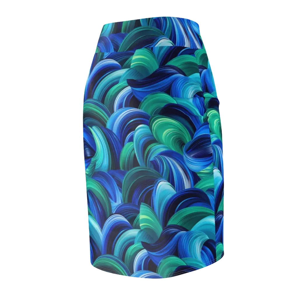 Emerald Surge on Pencil Skirt — Back Side