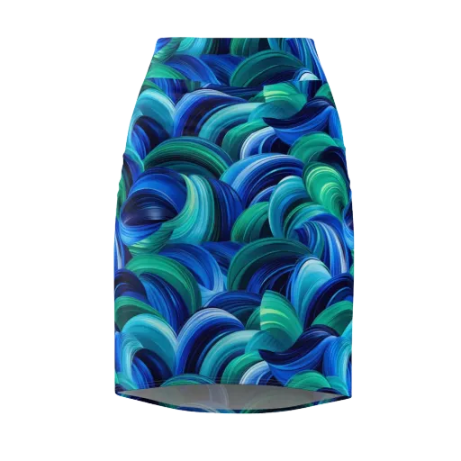 Emerald Surge on a Pencil Skirt