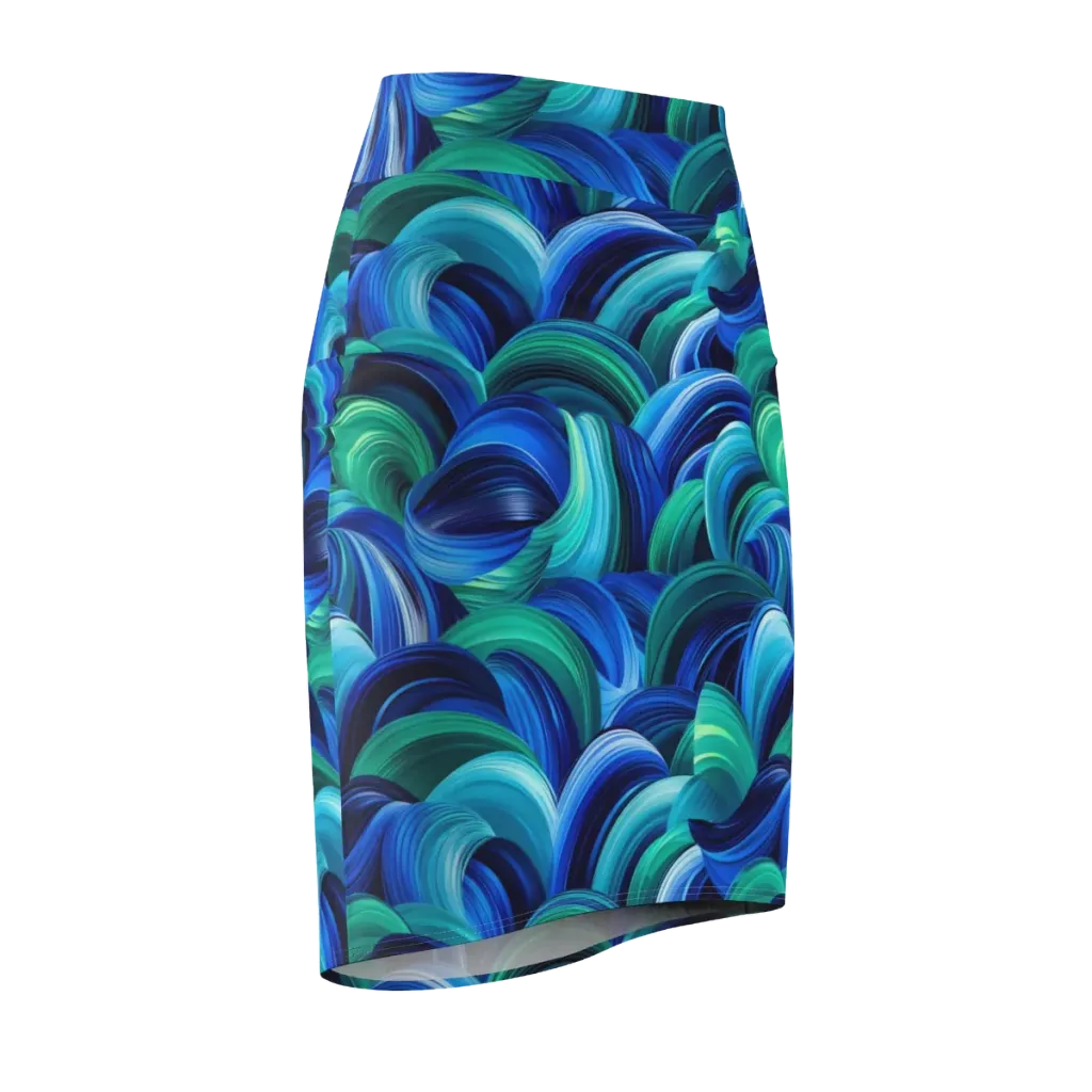 Emerald Surge on Pencil Skirt — Front Side