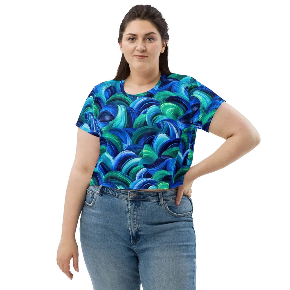 Emerald Surge on Crop Tee — Front