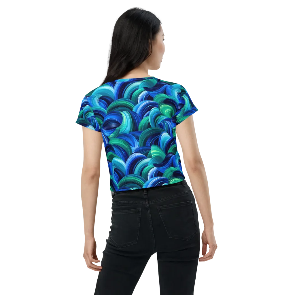 Emerald Surge on Crop Tee — Back