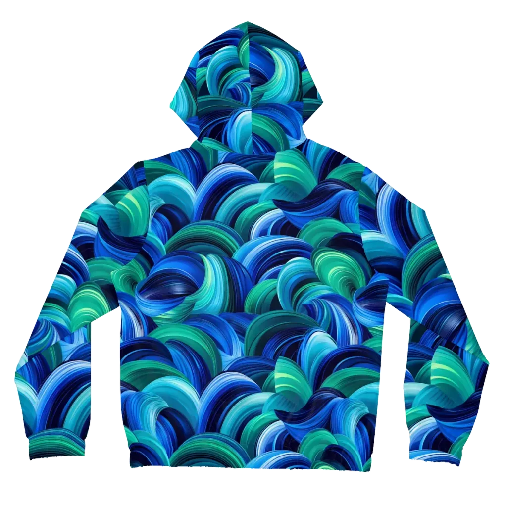 Emerald Surge on Women's Full-Zip Hoodie — Back