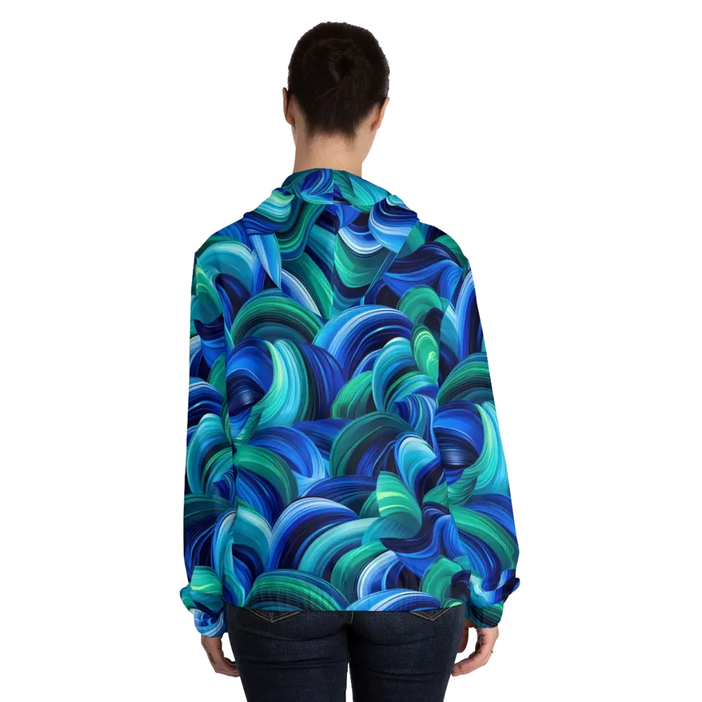 Emerald Surge on Women's Full-Zip Hoodie — Back On Person
