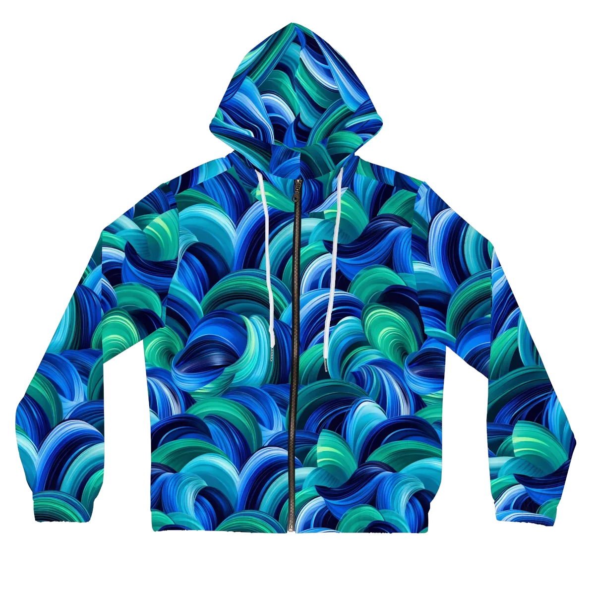 Emerald Surge on Women's Full-Zip Hoodie — Front