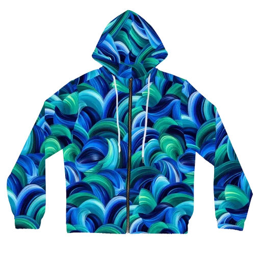 Emerald Surge on a Women's Full-Zip Hoodie